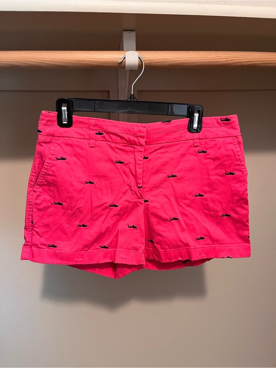 British Khaki Pants - British Khaki Hot Pink Embroidered Shark Shorts